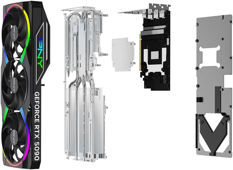 PNY NVIDIA GeForce RTX™ 5090 Epic-X™ ARGB OC Triple Fan, Graphics Card (32GB GDDR7, 512-bit, Boost Speed: 2625 MHz, PCIe® 5.0, HDMI®/DP 2.1, 3.5-Slot, NVIDIA Blackwell Architecture, DLSS 4)