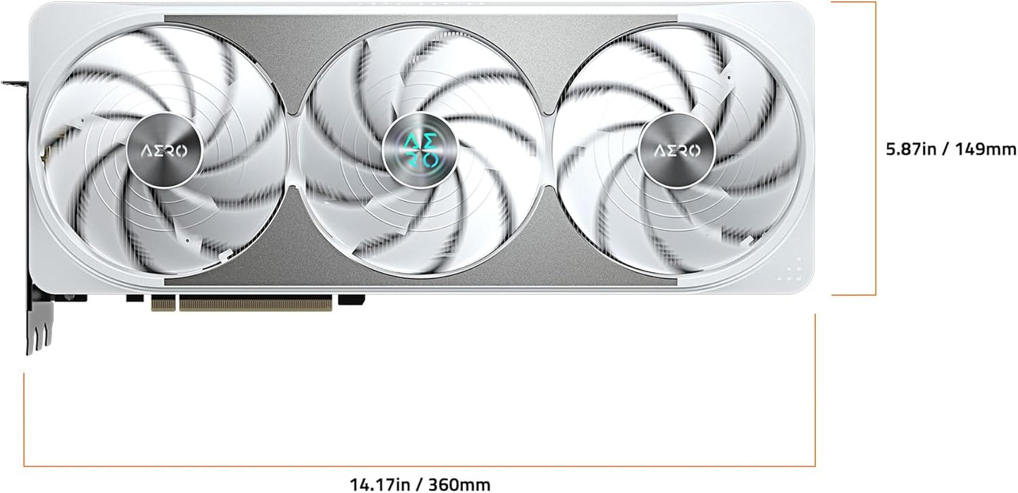 GIGABYTE GeForce RTX 5070 Ti AERO OC 16G Graphics Card, 16GB 256-bit GDDR7, PCIe 5.0, WINDFORCE Cooling System, GV-N507TAERO OC-16GD Video Card
