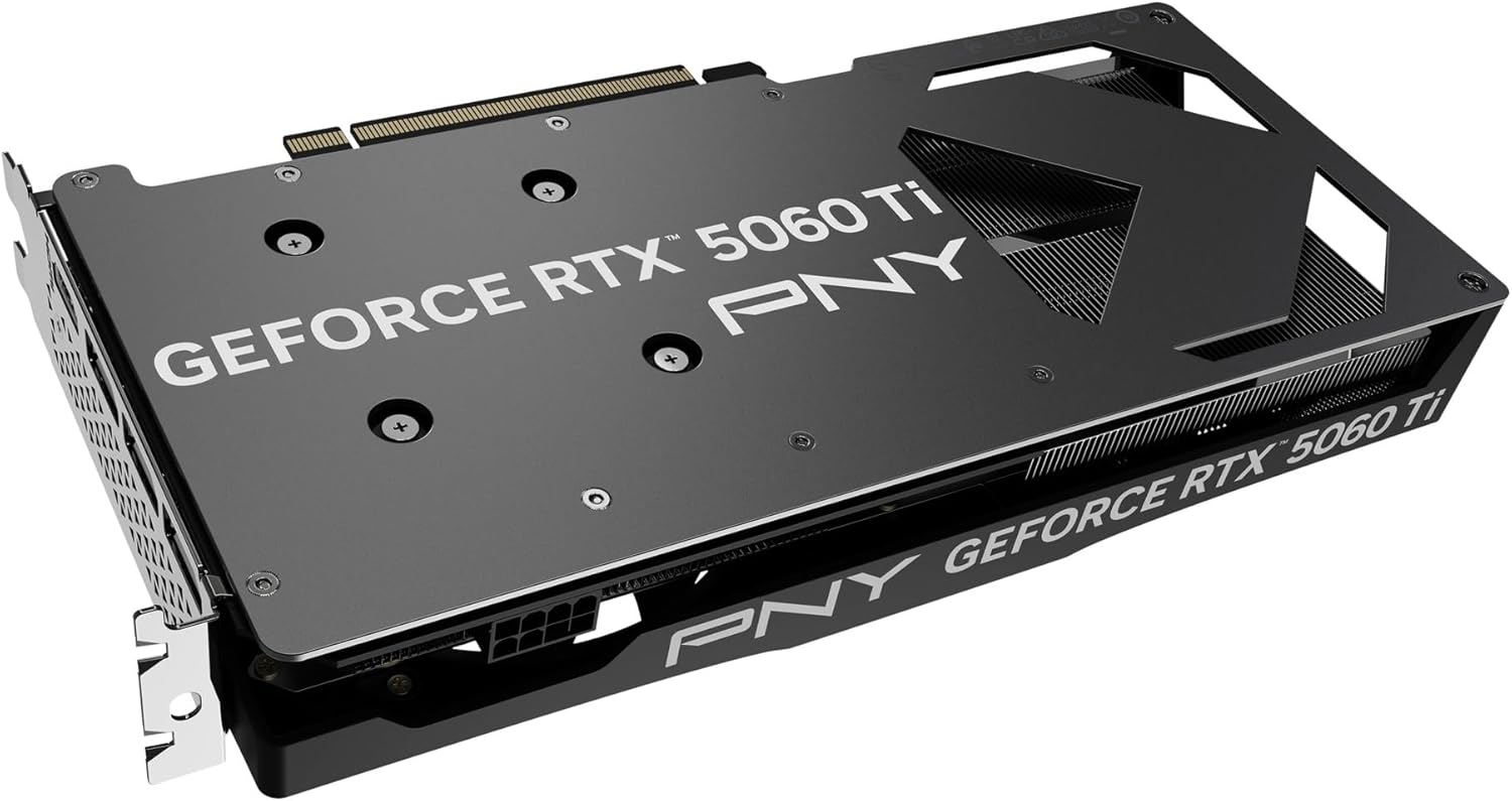 PNY NVIDIA GeForce RTX™ 5060 Ti OC Dual Fan, Graphics Card (16GB GDDR7, 128-bit, Boost Speed: 2692 MHz, SFF-Ready, PCIe® 5.0, HDMI®/DP 2.1, 2-Slot, NVIDIA Blackwell Architecture, DLSS 4)