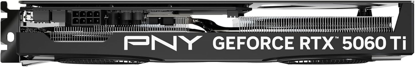 PNY NVIDIA GeForce RTX™ 5060 Ti OC Dual Fan, Graphics Card (16GB GDDR7, 128-bit, Boost Speed: 2692 MHz, SFF-Ready, PCIe® 5.0, HDMI®/DP 2.1, 2-Slot, NVIDIA Blackwell Architecture, DLSS 4)