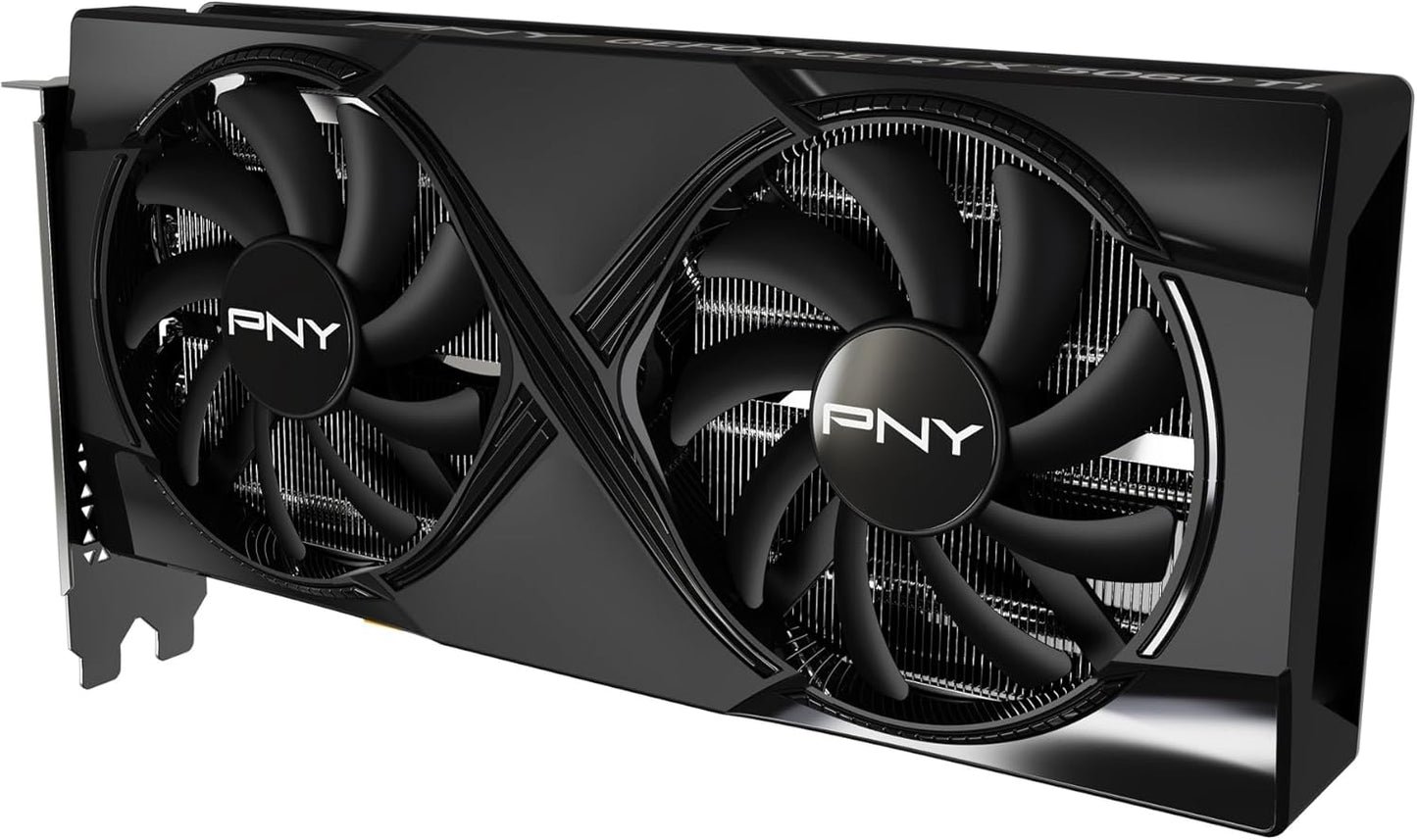PNY NVIDIA GeForce RTX™ 5060 Ti OC Dual Fan, Graphics Card (16GB GDDR7, 128-bit, Boost Speed: 2692 MHz, SFF-Ready, PCIe® 5.0, HDMI®/DP 2.1, 2-Slot, NVIDIA Blackwell Architecture, DLSS 4)
