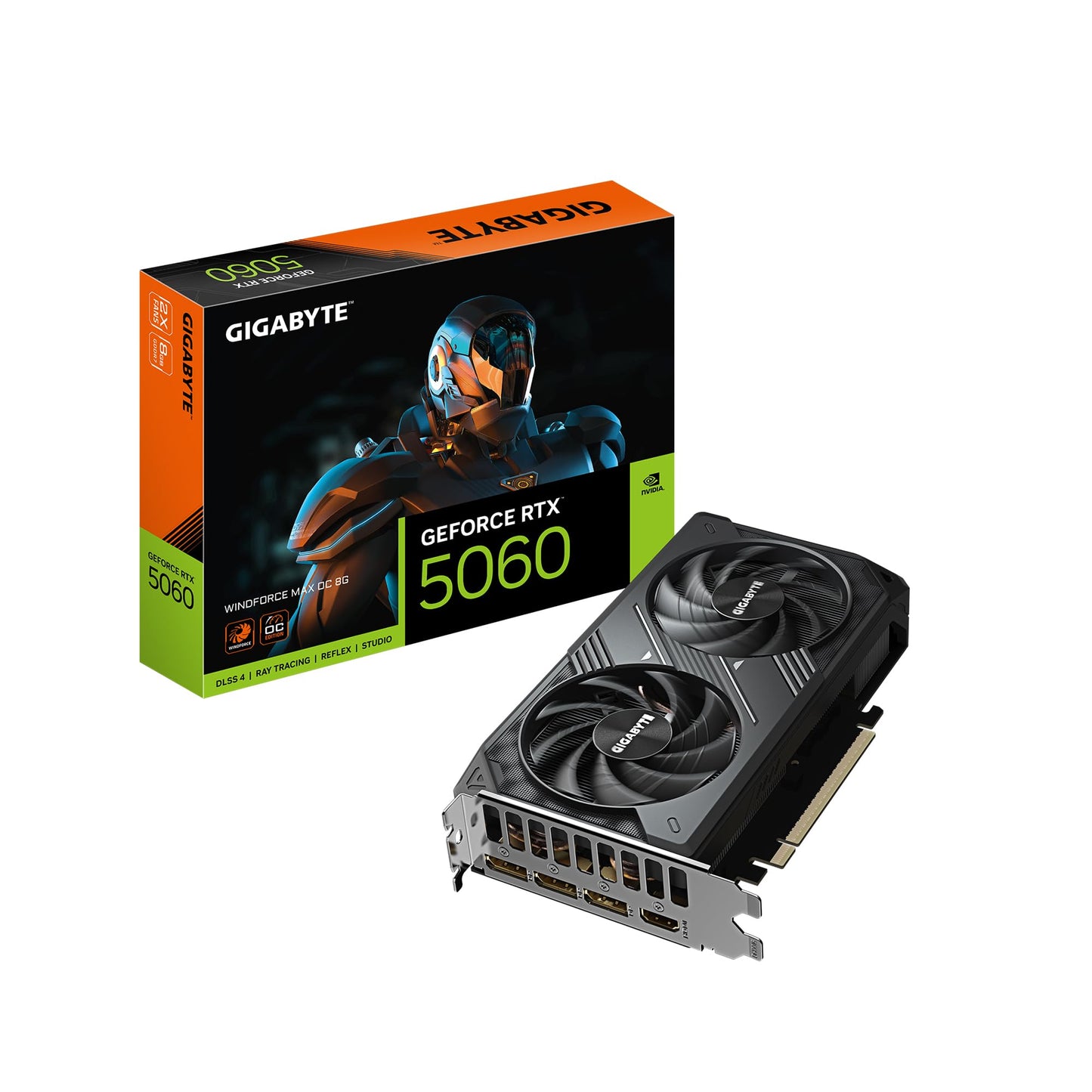 GIGABYTE GeForce RTX 5060 WINDFORCE OC 8G Graphics Card, 8GB 128-bit GDDR7, PCIe 5.0, WINDFORCE Cooling System, GV-N5060WF2OC-8GD Video Card