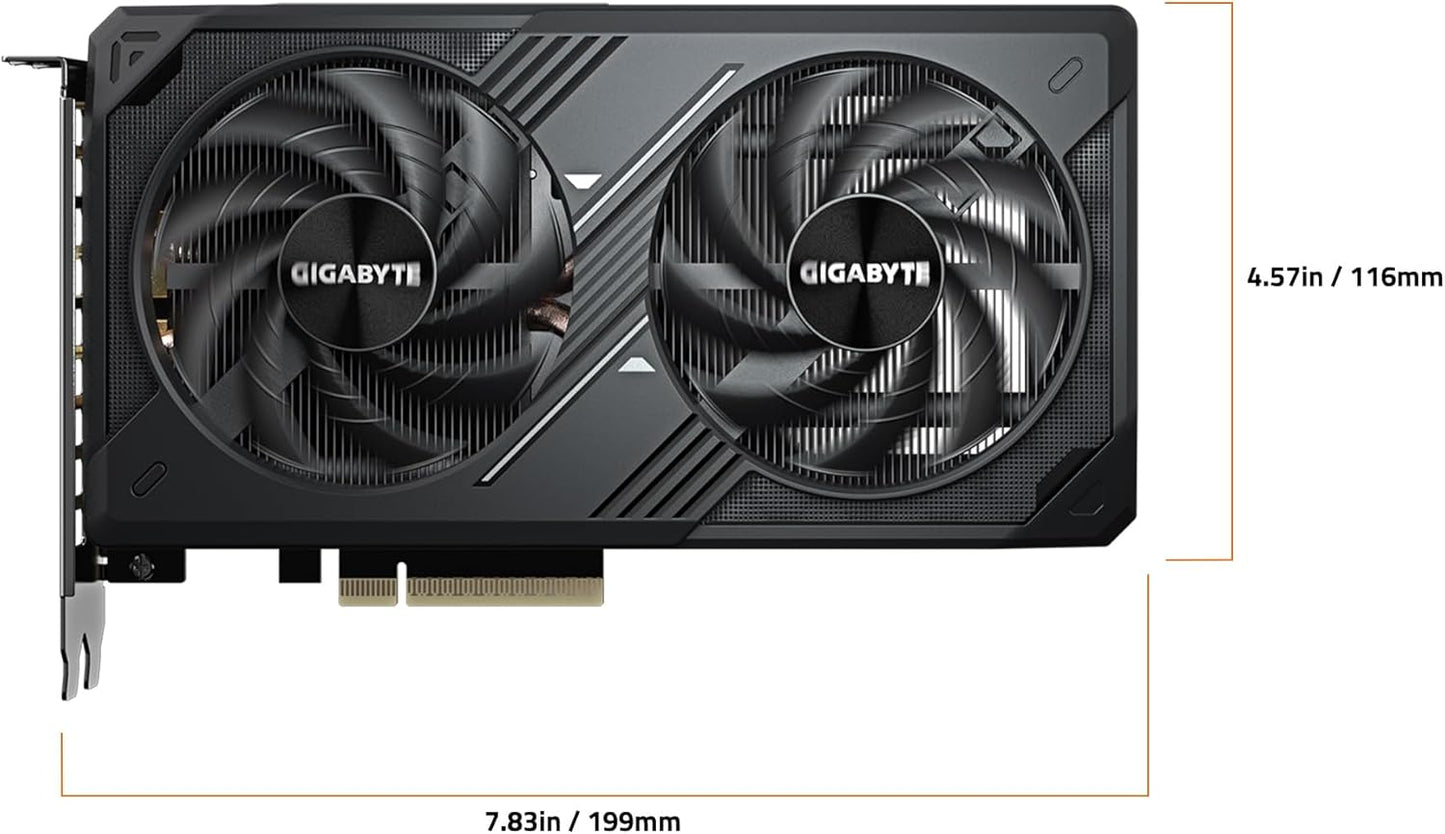 GIGABYTE GeForce RTX 5060 WINDFORCE OC 8G Graphics Card, 8GB 128-bit GDDR7, PCIe 5.0, WINDFORCE Cooling System, GV-N5060WF2OC-8GD Video Card