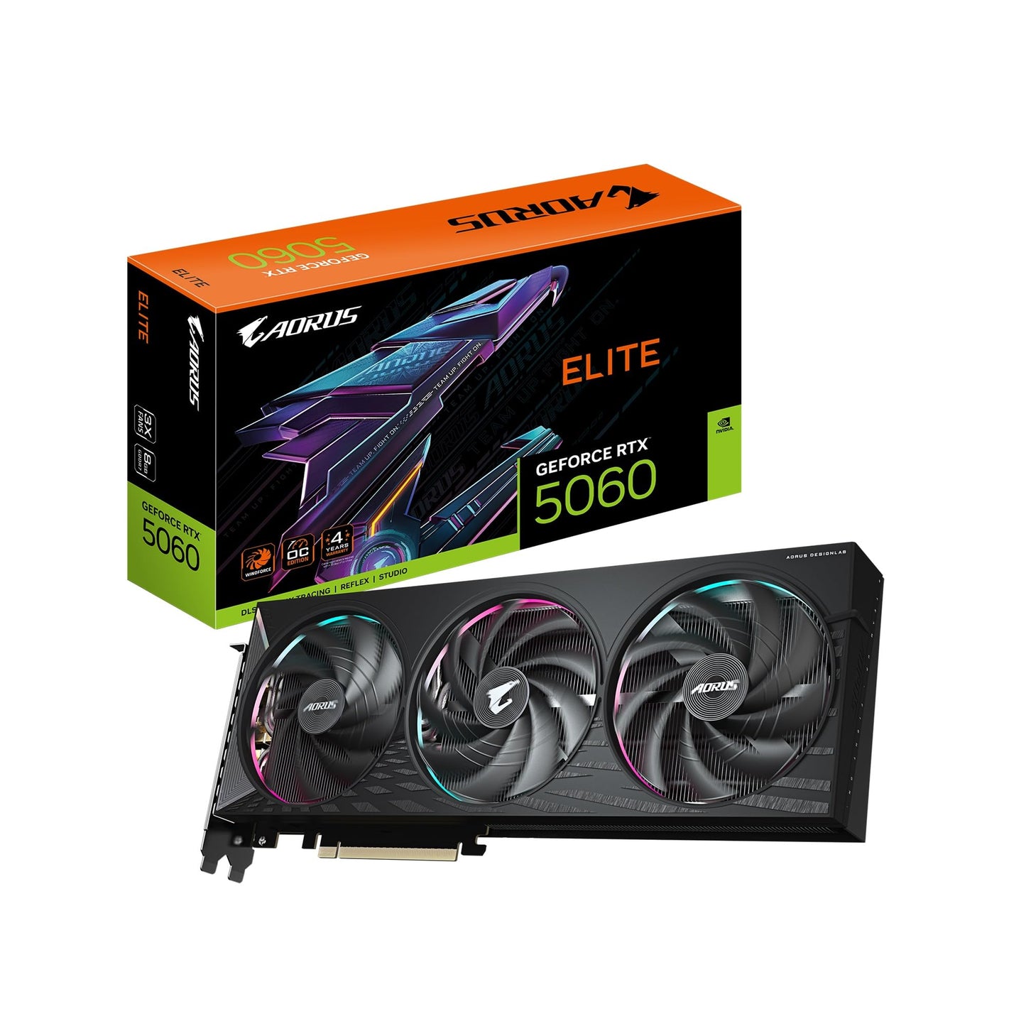 GIGABYTE GeForce RTX 5060 WINDFORCE OC 8G Graphics Card, 8GB 128-bit GDDR7, PCIe 5.0, WINDFORCE Cooling System, GV-N5060WF2OC-8GD Video Card