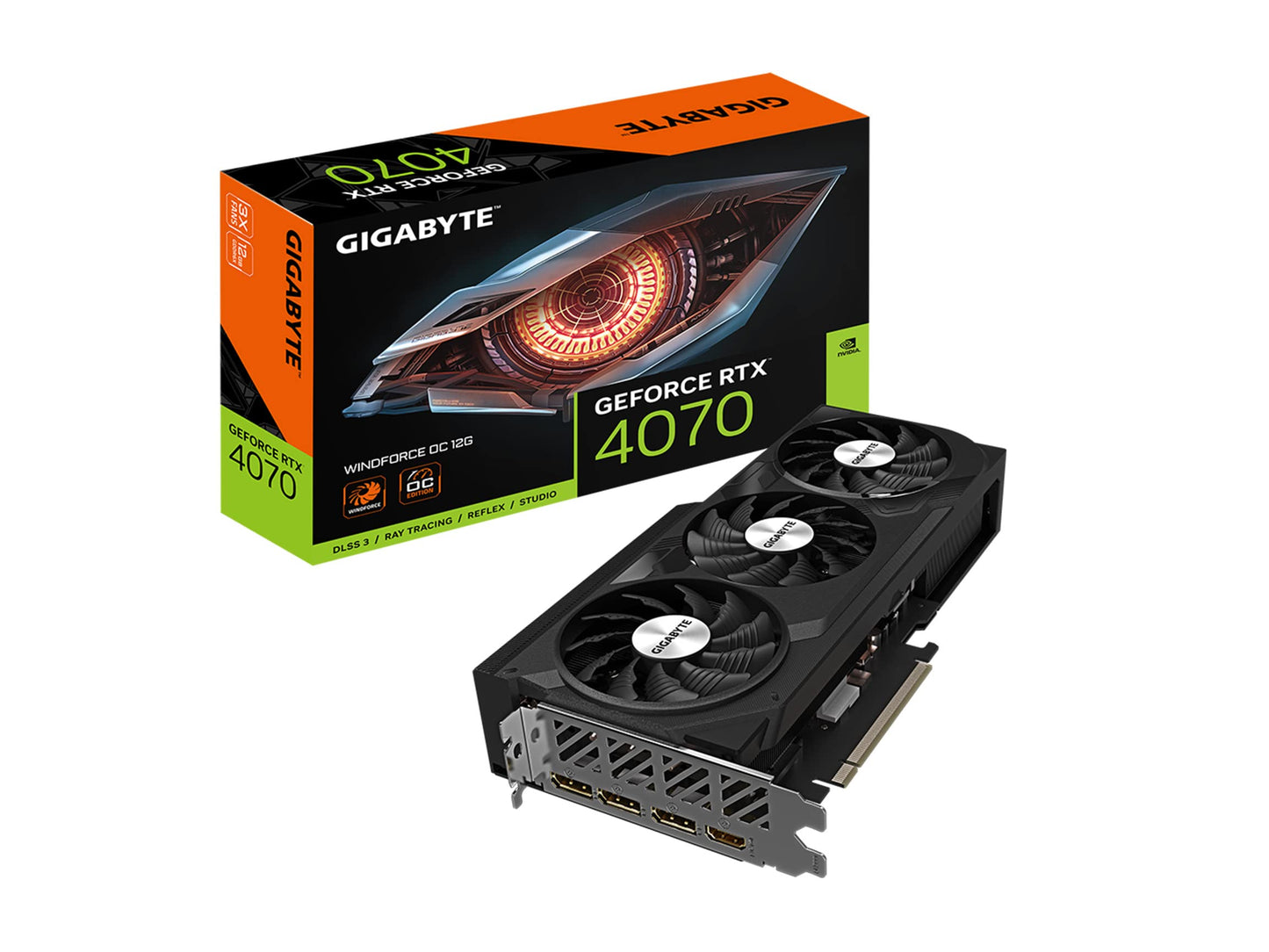 GIGABYTE GeForce RTX 5070 WINDFORCE OC SFF 12G Graphics Card, 12GB 192-bit GDDR7, PCIe 5.0, WINDFORCE Cooling System, GV-N5070WF3OC-12GD Video Card