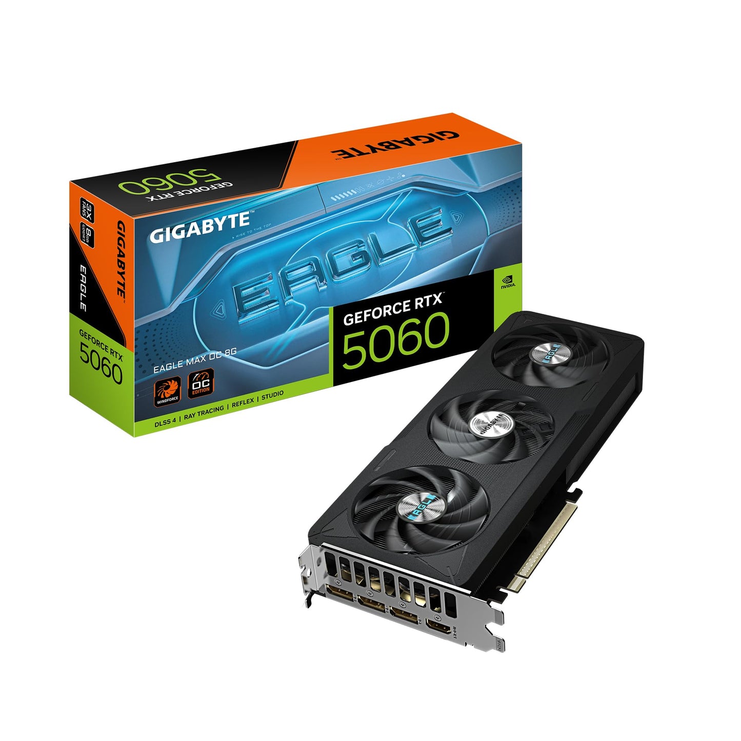 GIGABYTE GeForce RTX 5060 WINDFORCE OC 8G Graphics Card, 8GB 128-bit GDDR7, PCIe 5.0, WINDFORCE Cooling System, GV-N5060WF2OC-8GD Video Card