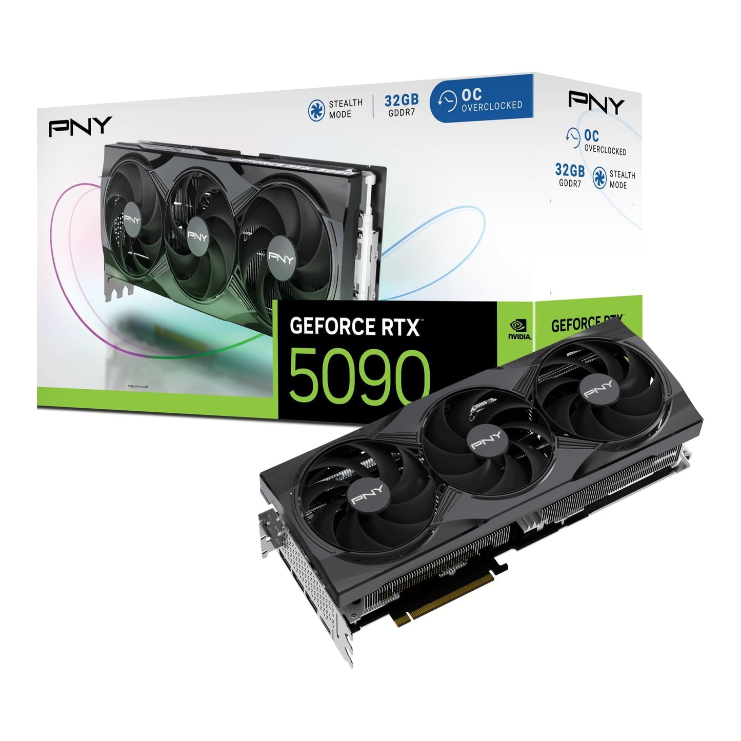 PNY NVIDIA GeForce RTX™ 5090 Epic-X™ ARGB OC Triple Fan, Graphics Card (32GB GDDR7, 512-bit, Boost Speed: 2625 MHz, PCIe® 5.0, HDMI®/DP 2.1, 3.5-Slot, NVIDIA Blackwell Architecture, DLSS 4)