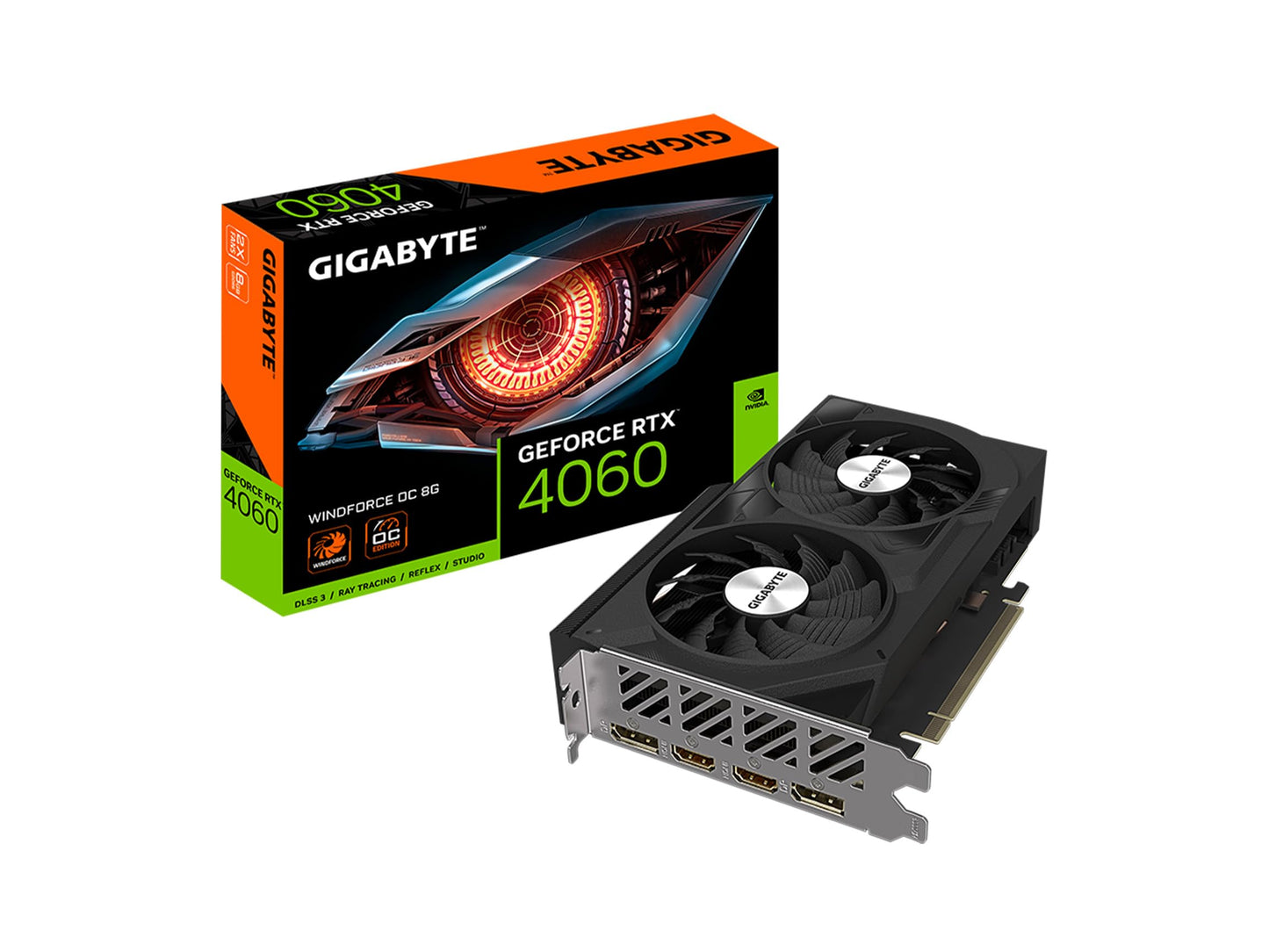 GIGABYTE GeForce RTX 5060 WINDFORCE OC 8G Graphics Card, 8GB 128-bit GDDR7, PCIe 5.0, WINDFORCE Cooling System, GV-N5060WF2OC-8GD Video Card
