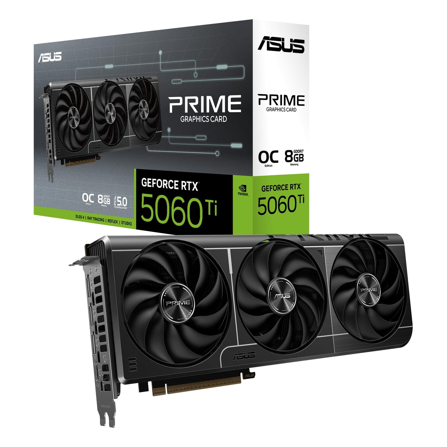 ASUS Dual GeForce RTX™ 5060 Ti 16GB GDDR7 OC Edition (PCIe 5.0, 16GB GDDR7, DLSS 4, HDMI 2.1b, DisplayPort 2.1b, 2.5-Slot Design, Axial-tech Fan Design, 0dB Technology, and More)