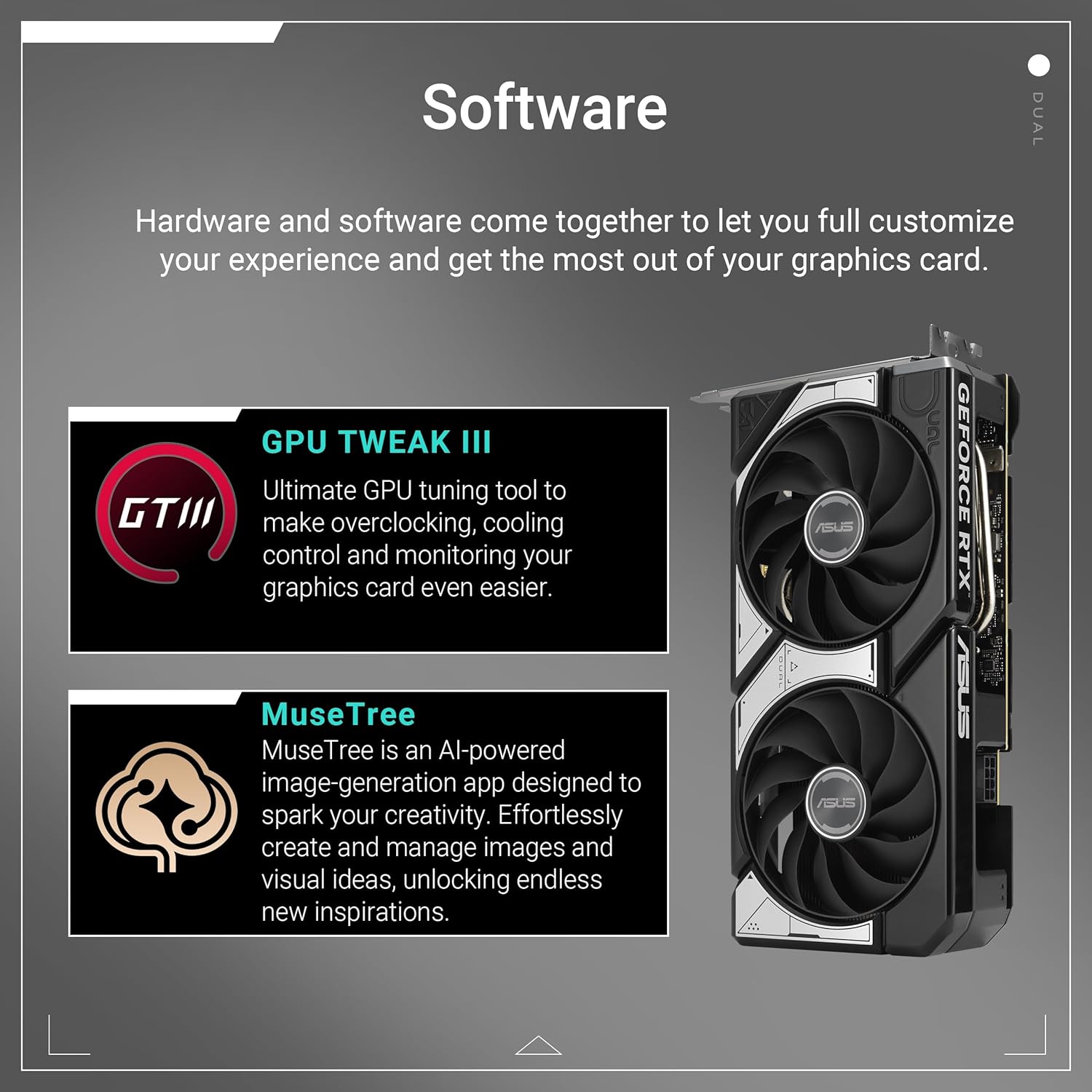 ASUS Dual GeForce RTX™ 5060 Ti 16GB GDDR7 OC Edition (PCIe 5.0, 16GB GDDR7, DLSS 4, HDMI 2.1b, DisplayPort 2.1b, 2.5-Slot Design, Axial-tech Fan Design, 0dB Technology, and More)