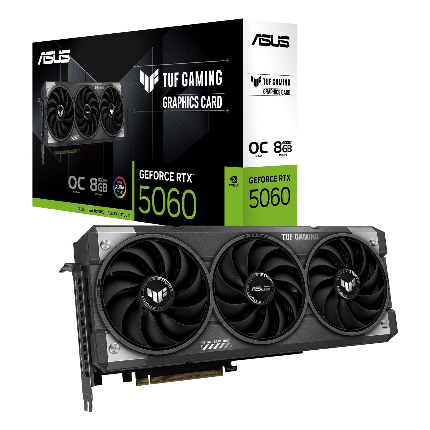 ASUS Dual GeForce RTX™ 5060 8GB GDDR7 OC Edition (PCIe 5.0, 8GB GDDR7, DLSS 4, HDMI 2.1b, DisplayPort 2.1b, 2.5-Slot Design, Axial-tech Fan Design, 0dB Technology, and More)