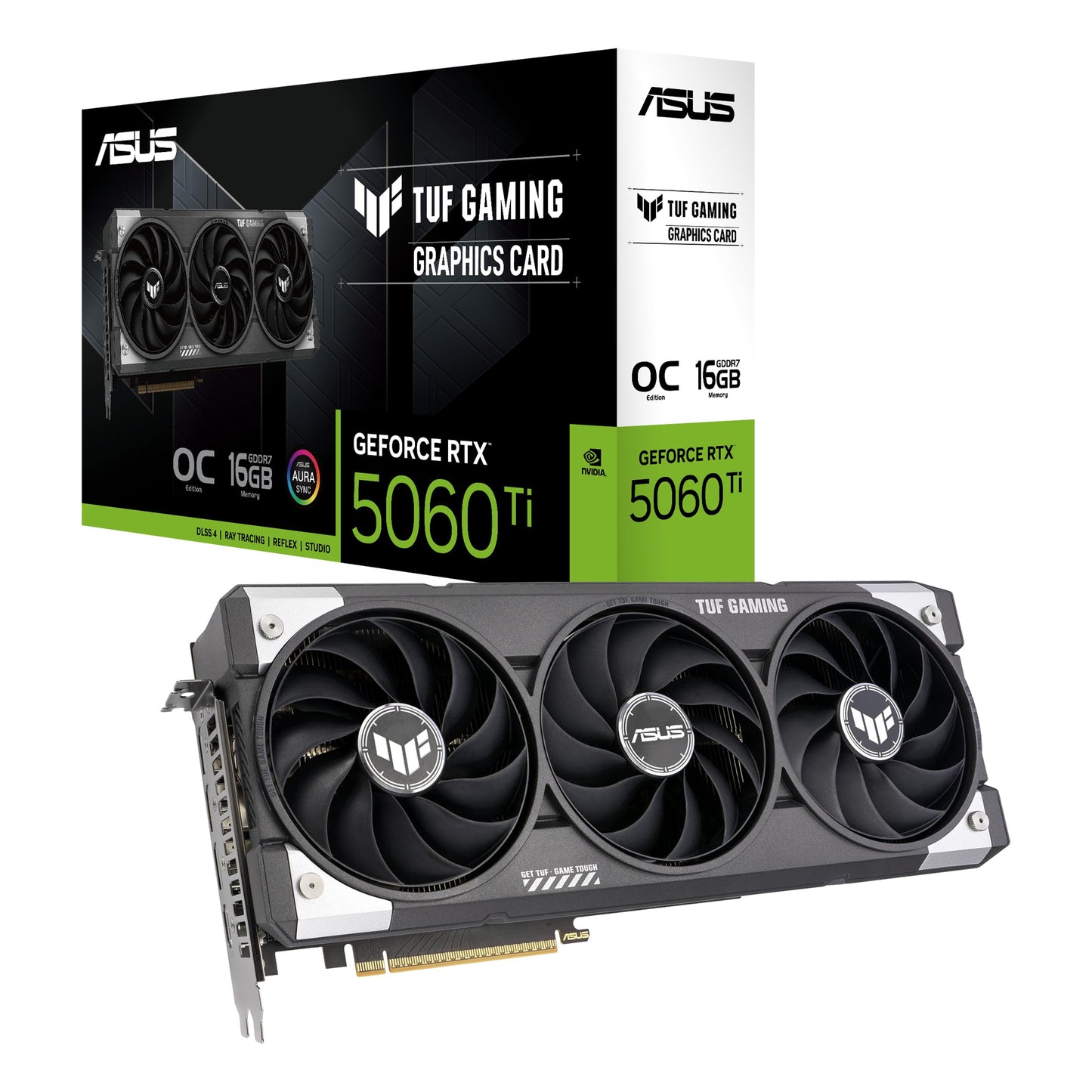 ASUS Dual GeForce RTX™ 5060 Ti 16GB GDDR7 OC Edition (PCIe 5.0, 16GB GDDR7, DLSS 4, HDMI 2.1b, DisplayPort 2.1b, 2.5-Slot Design, Axial-tech Fan Design, 0dB Technology, and More)