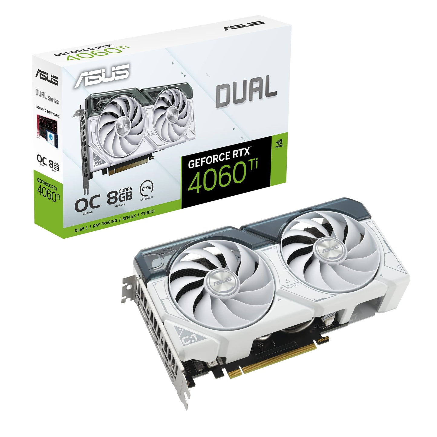 ASUS Dual GeForce RTX™ 5060 Ti 16GB GDDR7 OC Edition (PCIe 5.0, 16GB GDDR7, DLSS 4, HDMI 2.1b, DisplayPort 2.1b, 2.5-Slot Design, Axial-tech Fan Design, 0dB Technology, and More)