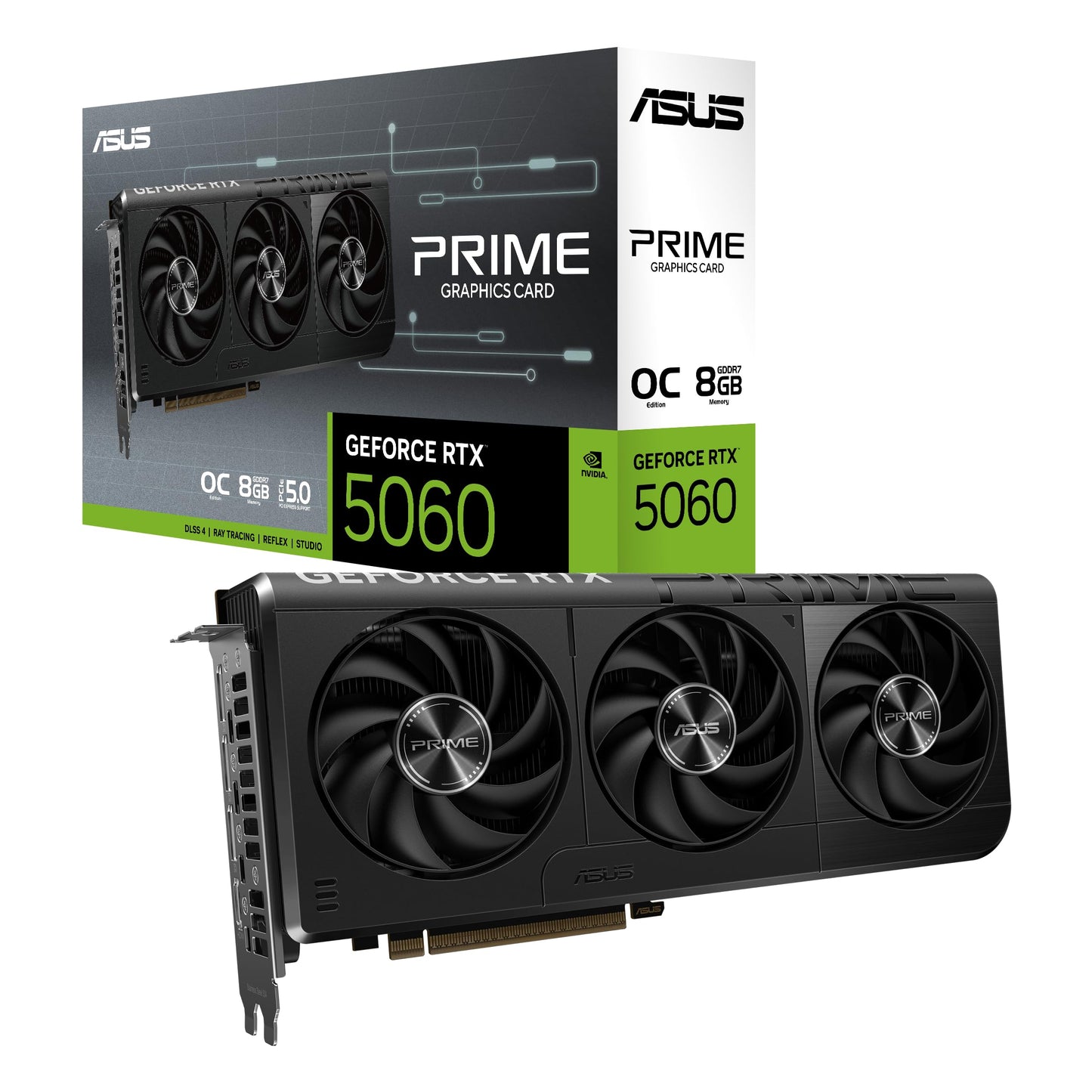 ASUS Dual GeForce RTX™ 5060 8GB GDDR7 OC Edition (PCIe 5.0, 8GB GDDR7, DLSS 4, HDMI 2.1b, DisplayPort 2.1b, 2.5-Slot Design, Axial-tech Fan Design, 0dB Technology, and More)
