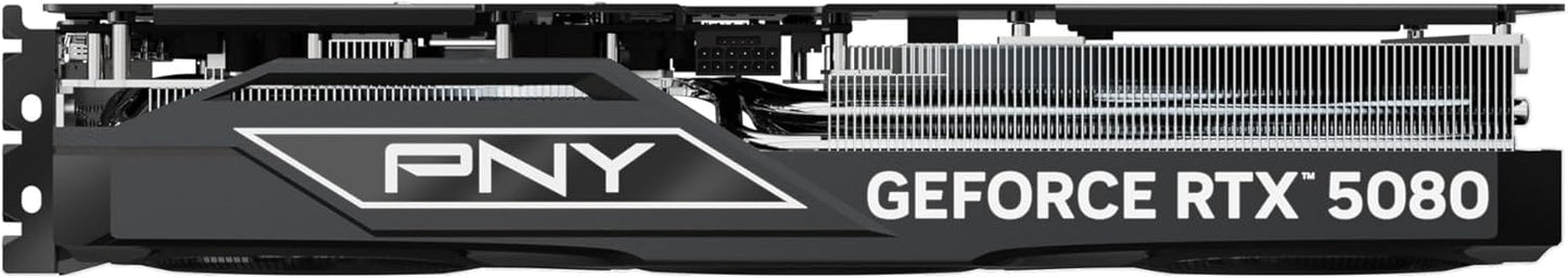 PNY NVIDIA GeForce RTX™ 5080 OC Triple Fan, Graphics Card (16GB GDDR7, 256-bit, Boost Speed: 2730 MHz, PCIe® 5.0, HDMI®/DP 2.1, 2.99-Slot, NVIDIA Blackwell Architecture, DLSS 4)