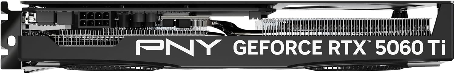 PNY NVIDIA GeForce RTX™ 5060 Ti OC Dual Fan, Graphics Card (16GB GDDR7, 128-bit, Boost Speed: 2692 MHz, SFF-Ready, PCIe® 5.0, HDMI®/DP 2.1, 2-Slot, NVIDIA Blackwell Architecture, DLSS 4)