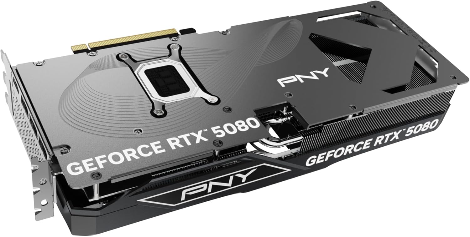 PNY NVIDIA GeForce RTX™ 5080 OC Triple Fan, Graphics Card (16GB GDDR7, 256-bit, Boost Speed: 2730 MHz, PCIe® 5.0, HDMI®/DP 2.1, 2.99-Slot, NVIDIA Blackwell Architecture, DLSS 4)