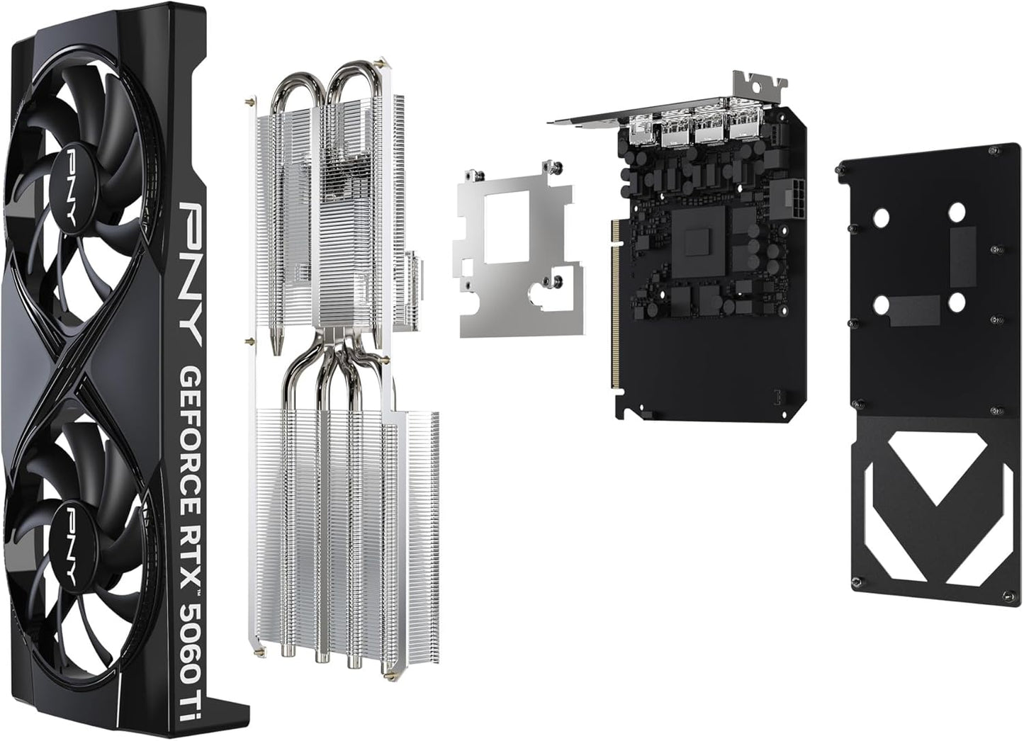 PNY NVIDIA GeForce RTX™ 5060 Ti OC Dual Fan, Graphics Card (16GB GDDR7, 128-bit, Boost Speed: 2692 MHz, SFF-Ready, PCIe® 5.0, HDMI®/DP 2.1, 2-Slot, NVIDIA Blackwell Architecture, DLSS 4)