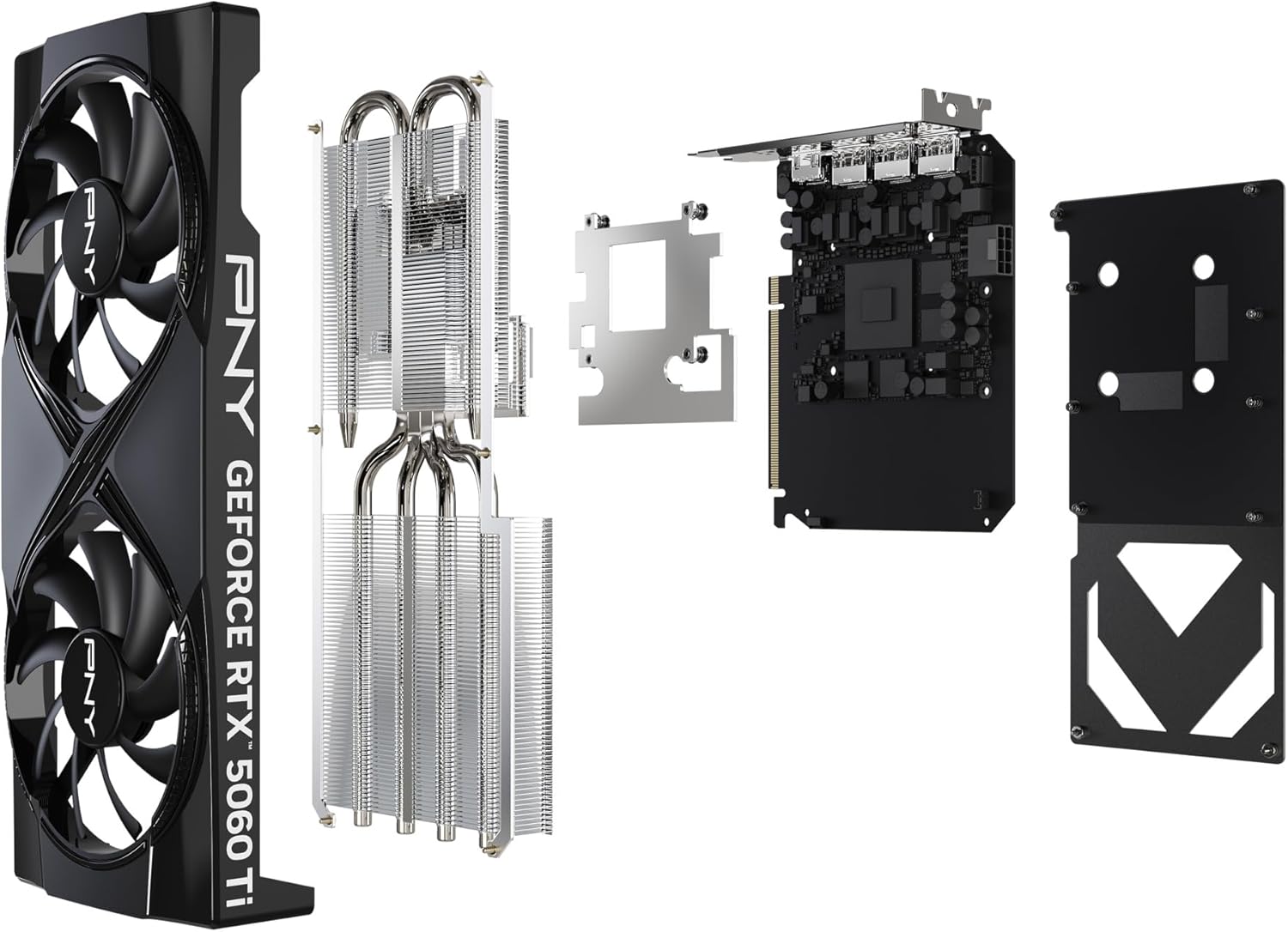 PNY NVIDIA GeForce RTX™ 5060 Ti OC Dual Fan, Graphics Card (16GB GDDR7, 128-bit, Boost Speed: 2692 MHz, SFF-Ready, PCIe® 5.0, HDMI®/DP 2.1, 2-Slot, NVIDIA Blackwell Architecture, DLSS 4)